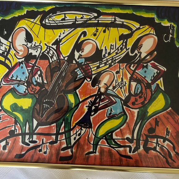 Jazz Quartet Pen & Ink Artwork by Michael A. Taylor - Picture 2 of 3